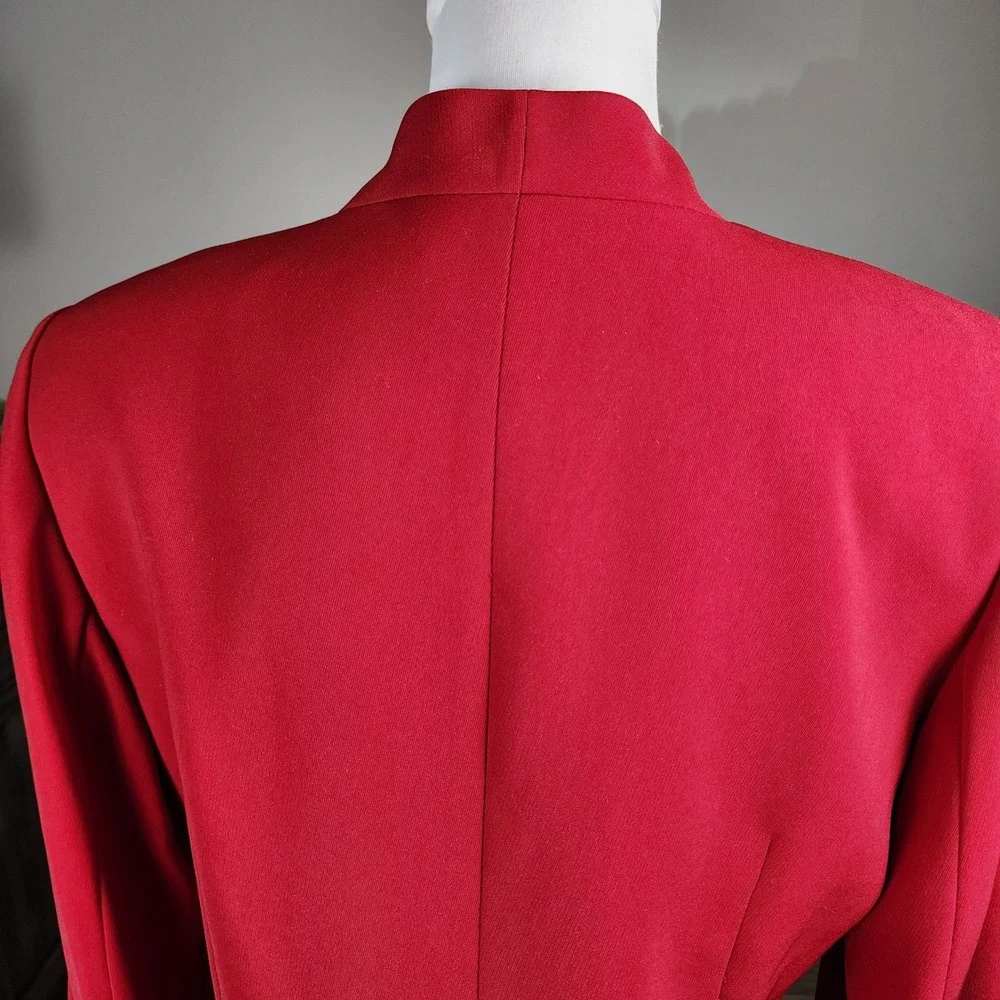 Kasper ASL 2pc Blazer + Skirt Suit Set Womens 10P Red Business Career Officecore